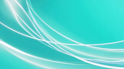 Abstract teal background with flowing white lines