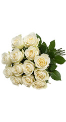 Bouquet of White Roses Isolated on Transparent Background