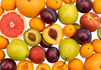 Assortment of Fresh Ripe Fruits on Transparent Background