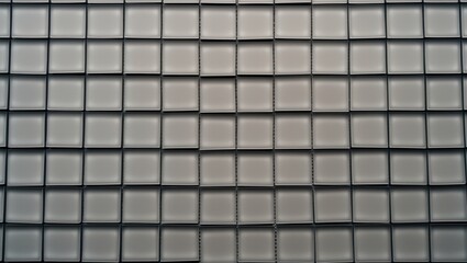 A close-up view of a grid of small square tiles or panels arranged in rows and columns.