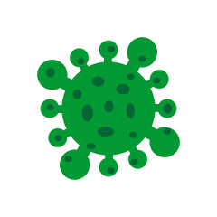 Green bacteria and virus cells are illustrated as eco-friendly nature designs with symbolic leaves, representing a cartoon world of ecology on Earth