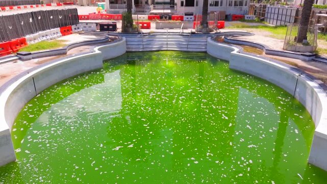 Diving into an algae swimming pool