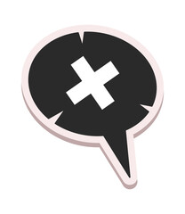 Denial cross speech bubble sticker