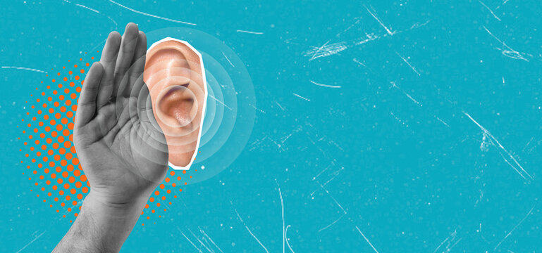 Art collage, Understanding the importance of hearing and listening in effective communication for personal growth and relationships