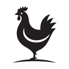 Minimalist hen logo with white background