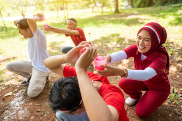 Portrait of an Indonesian southeast asian people celebrate Indonesia Independence Day on the 17th...