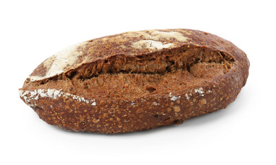 Loaf of rye bread isolated on white