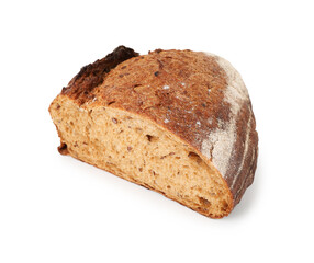 Piece of fresh bread isolated on white