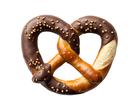 chocolate pretzel isolated on a transparent background