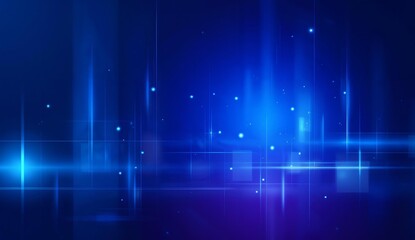 Abstract Blue Gradient with Light Streaks and Sparkles