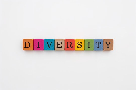 Inclusion and Unity Concept with Rainbow Letter Blocks - Powered by Adobe