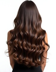 Fototapeta premium photo of long wavy woman hair, isolated on a pure white background