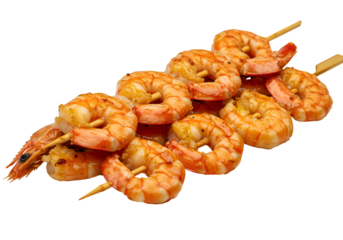Grilled Shrimp Skewer on a Transparent Background