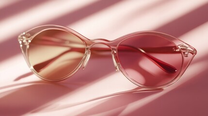 Pink sunglasses on a pink background