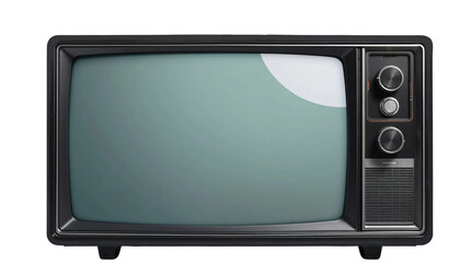 Vintage television, retro tv monitor frame, analog screen, old school design isolated on transparent background