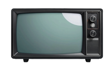 Vintage television, retro tv monitor frame, analog screen, old school design isolated on transparent background