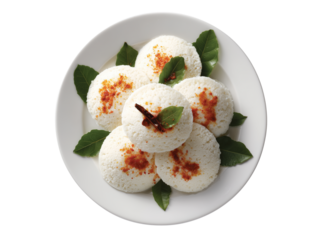 Idli on Plate isolated on transparent background png