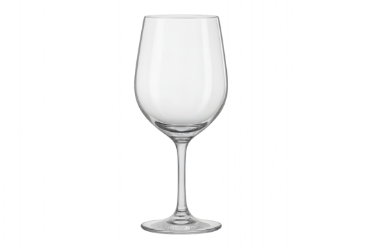 Empty wine glass on transparent background