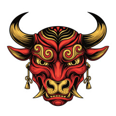 Oni Bull mask Vector