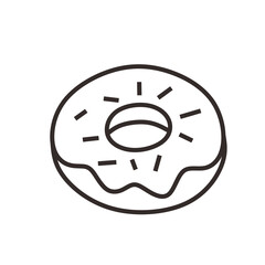 Obraz premium Donut with Sprinkles Isolated Line Drawing Dessert
