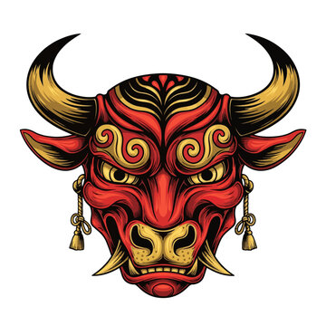 Oni Bull mask Vector