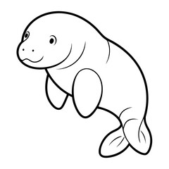 Manatee on white background