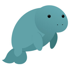 Manatee on white background