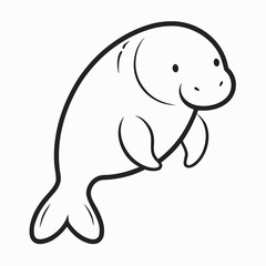 Manatee on white background