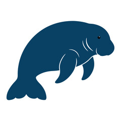 Manatee on white background