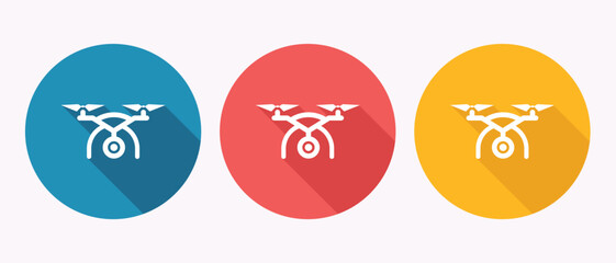 Colorful Drone Icon Set Modern Flying Technology Representation for Various Digital Purposes