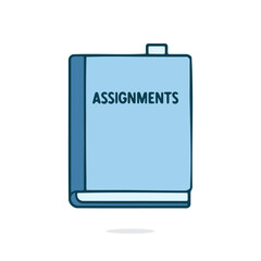 Vector image of a book labeled 'Assignments'.