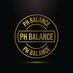 Fototapeta premium Golden pH Balance Logo Emblem on Black Background Clean Minimalist Design Style