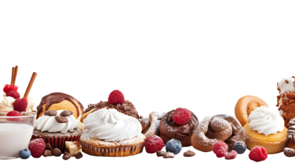 Professional Bakery Items Corner Isolated on White Background