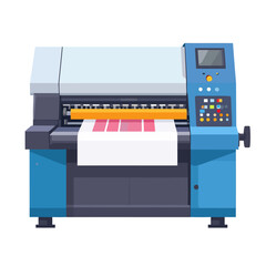 Large Format Printer: Blue, Gray, and White with Control Panel