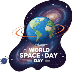 Illustration of Earth and Galaxy for World Space Day