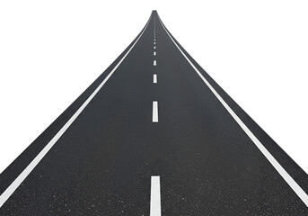 Illustration of Empty Asphalt Road on Black Background