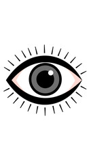 Illustration of Eye with Sparkles on Black Background