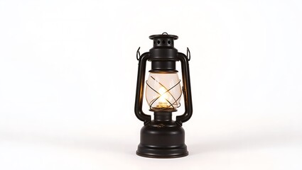 old oil lamp on white background