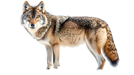 Obraz premium Majestic Canadian Wolf Isolated on White Background for Adobe Stock Photos