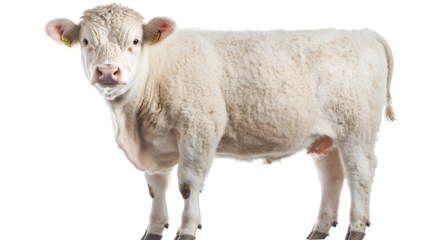Stunning Charolais White Cow Beef Cattle Portrait Front View ISO