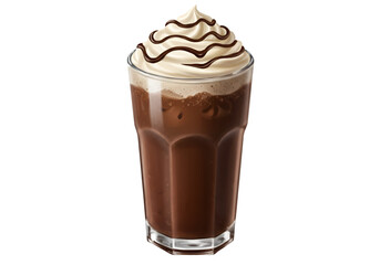 Illustration of Iced Chocolate Coffee Drink with Whipped Cream