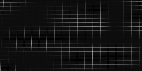 Futuristic perspective grid box. Abstract wireframe with white grid line on black background. Virtual reality landscape in 80s 90s digital style. Vector illustration.