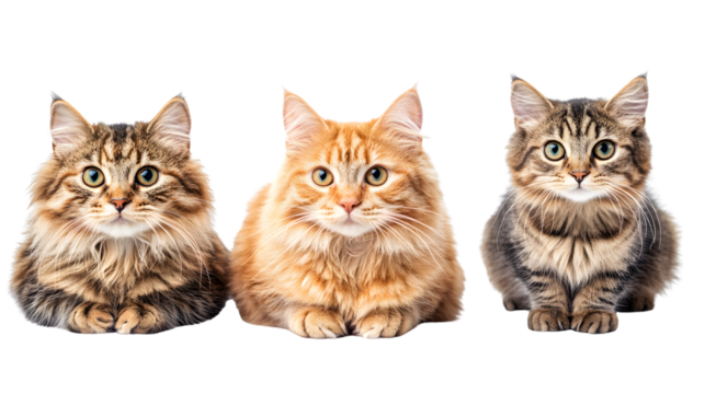 Three Playful Red Fur Cats Bundle Collection for Adorable Animal Lovers