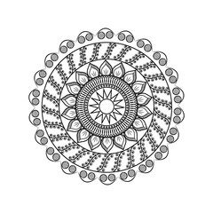 Blossom Mandala Shape. Circular pattern in form of mandala, tattoo, decoration.
