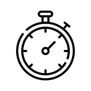 Trendy outline style icon of digital stopwatch timer