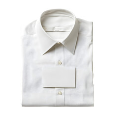 Folded Classic Dress Shirt with Blank Tag Top View - Fashion Apparel Photography