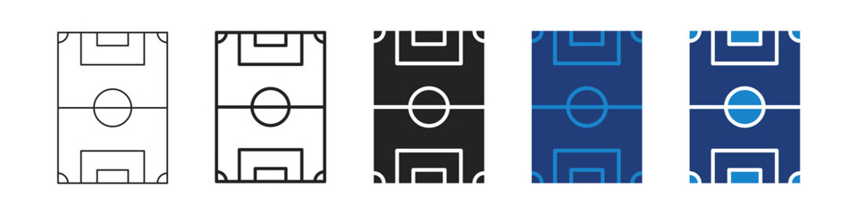 Football Field Icons Set – Editable Stroke Soccer Pitch Outline © Cezar_911