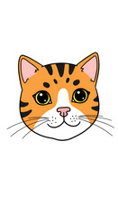 Fototapeta premium Illustration of Orange Cat Head on Transparent Background