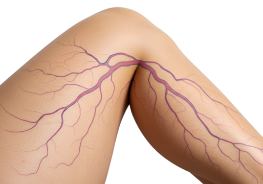 Illustration of Leg Veins and Arteries Anatomy