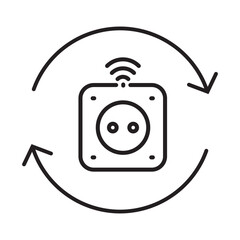 Smart Power Outlet Editable Stroke Icon